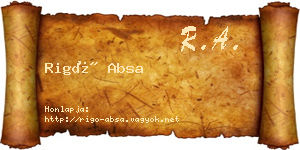 Rigó Absa névjegykártya